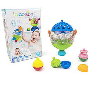 Panier de bain et perles éducatives Lalaboom 15 pièces