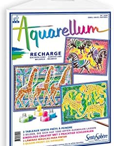 Recharge aquarellum Zebres Girafes Pantheres