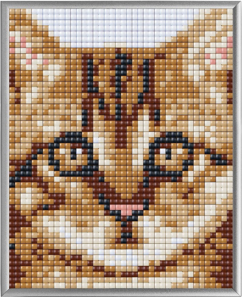 Kit Créatif Pixel Art - Tableau Chat 12x12 Cm - Activité Enfant 6 Ans+ - Pixels En Bioplastique